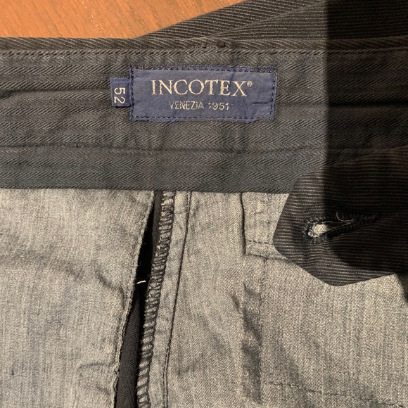 Men's Incotex  100% cotton dark Navy casual pant - Picture 3 of 9